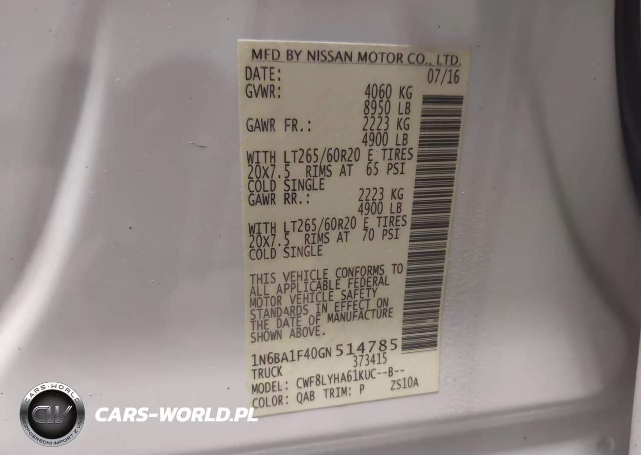 2016 Nissan Titan Xd Platinum Reserve Diesel VIN:1N6BA1F40GN514785 - 9