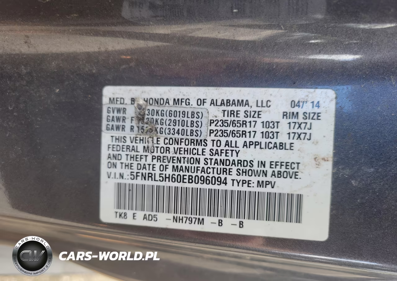 2014 Honda Odyssey Ex-L VIN:5FNRL5H60EB096094 - 9