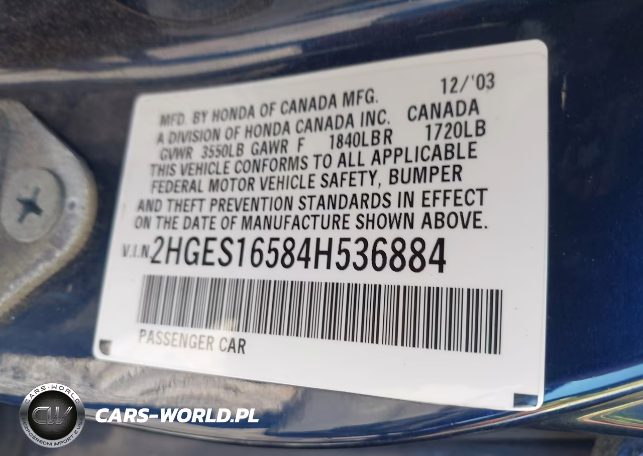 2004 Honda Civic Lx VIN:2HGES16584H536884 - 9