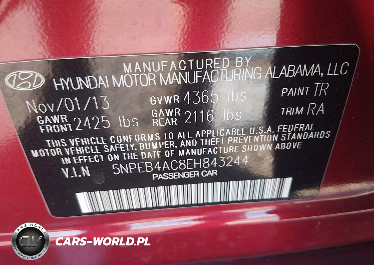 2014 Hyundai Sonata Gls VIN:5NPEB4AC8EH843244 - 9
