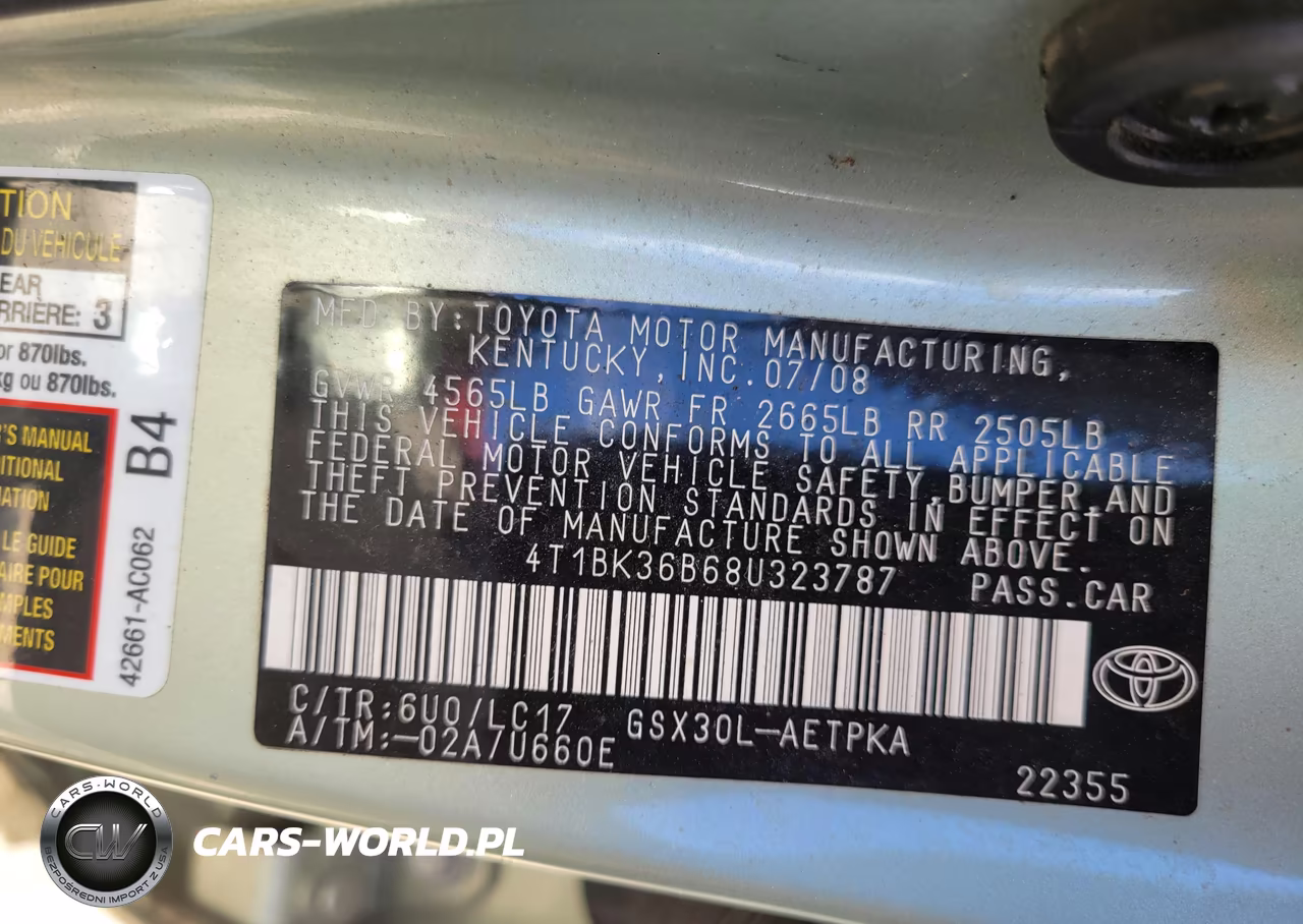 2008 Toyota Avalon Limited VIN:4T1BK36B68U323787 - 9