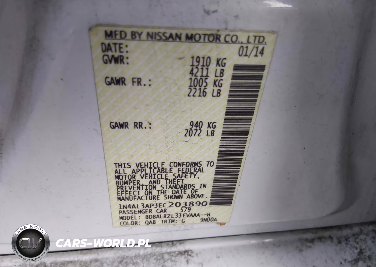 2014 Nissan Altima 2.5 S VIN:1N4AL3AP3EC203890 - 9
