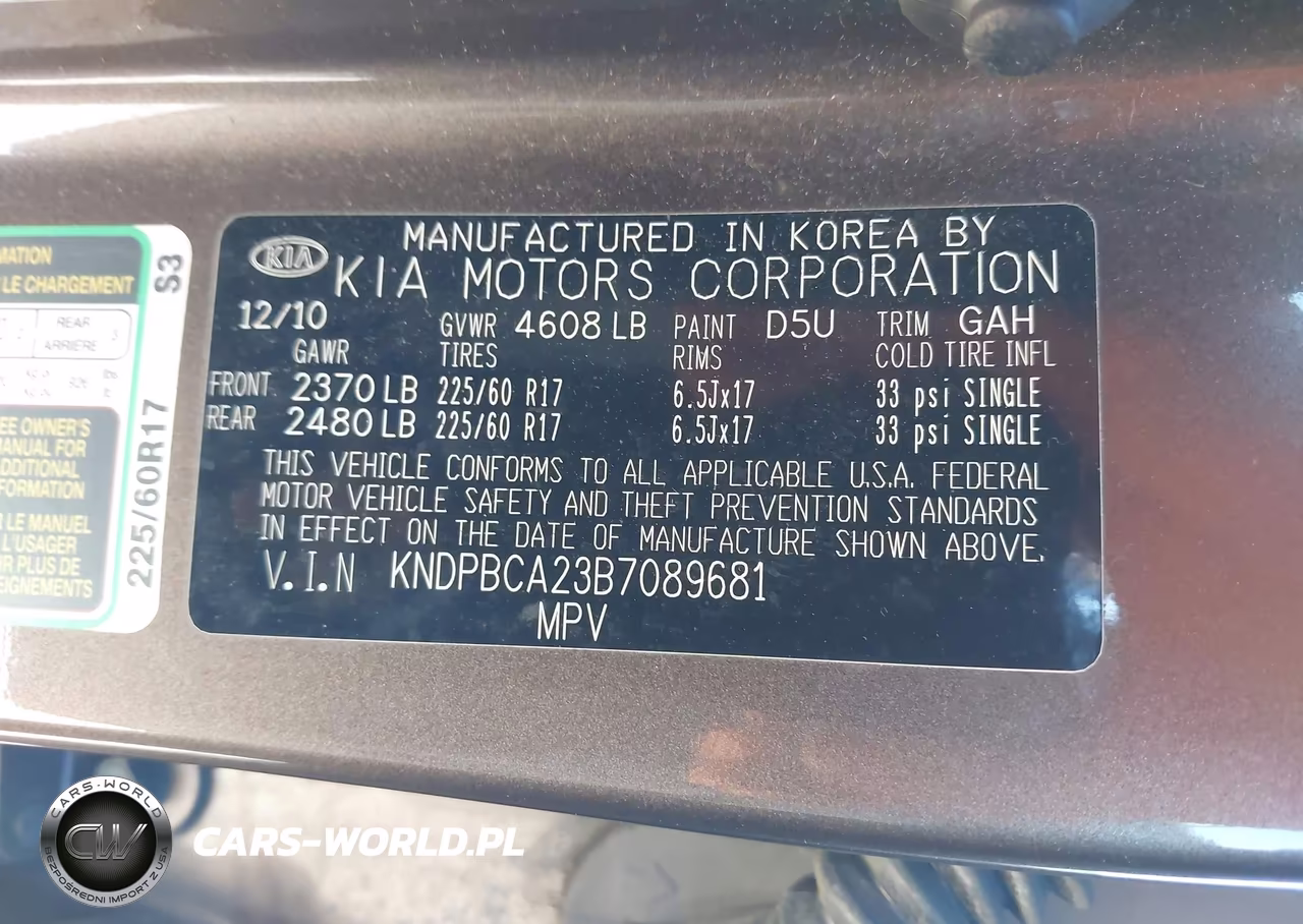 2011 Kia Sportage Lx VIN:KNDPBCA23B7089681 - 9