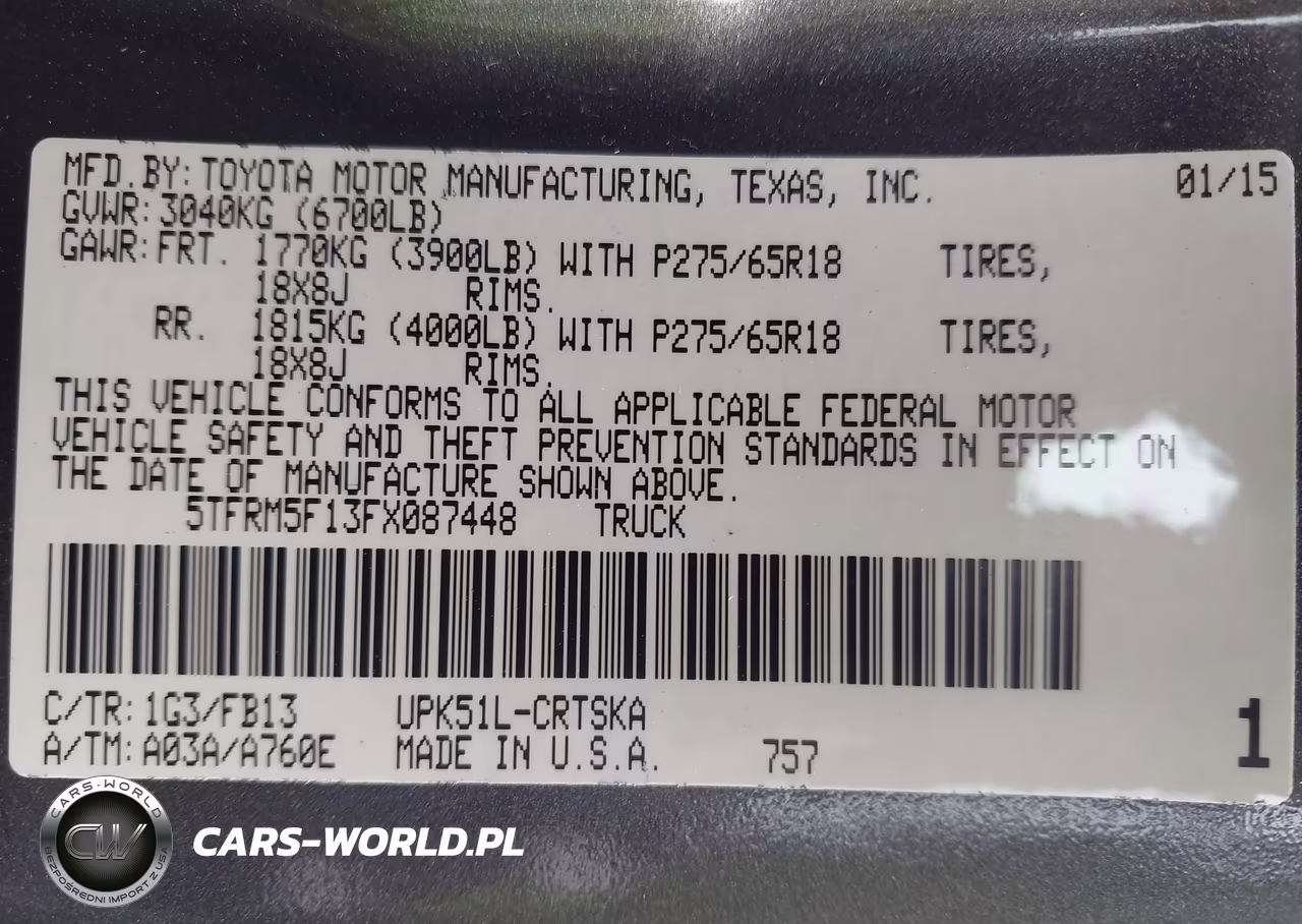2015 Toyota Tundra Sr5 4.6L V8 VIN:5TFRM5F13FX087448 - 9