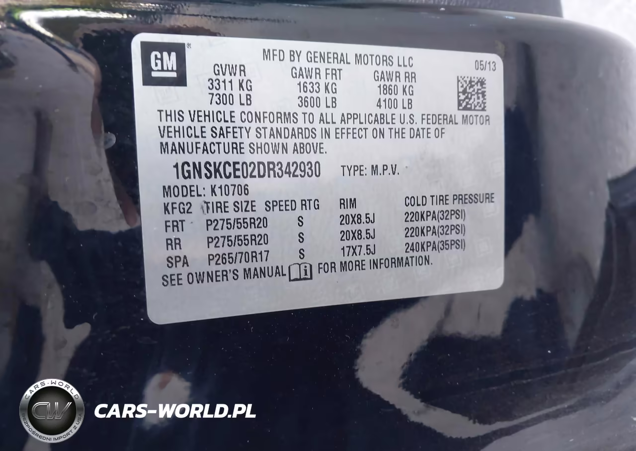 2013 Chevrolet Tahoe Ltz VIN:1GNSKCE02DR342930 - 9