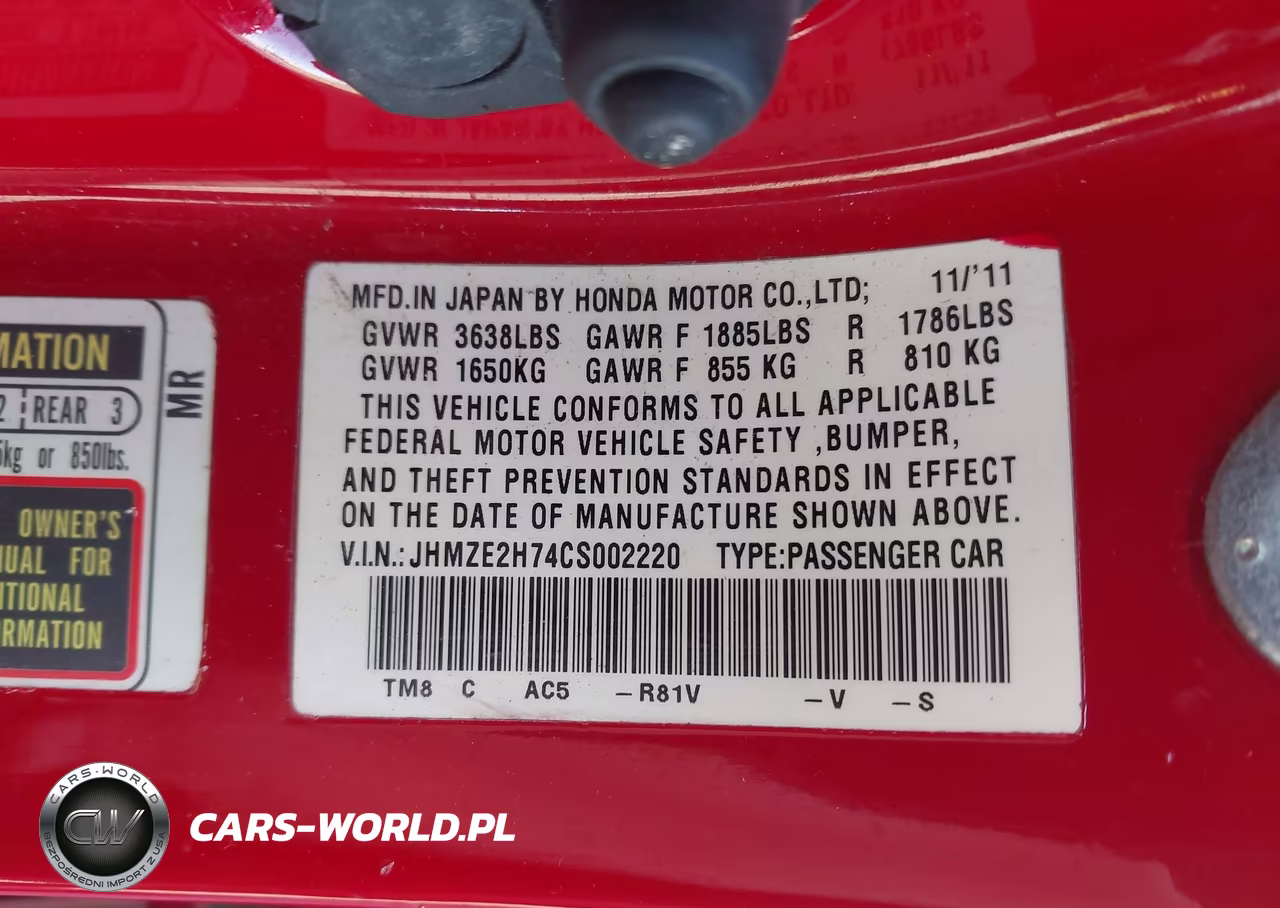2012 Honda Insight Ex VIN:JHMZE2H74CS002220 - 9
