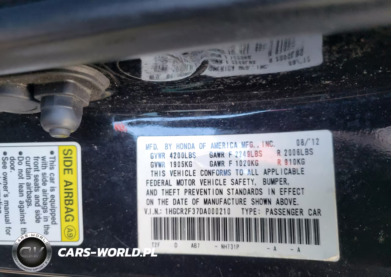 2013 Honda Accord Lx VIN:1HGCR2F37DA000210 - 9