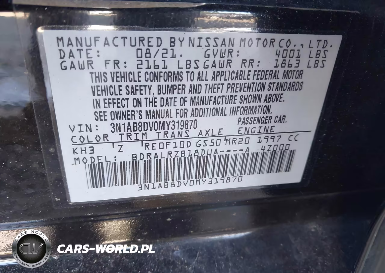 2021 Nissan Sentra Sr Xtronic Cvt VIN:3N1AB8DV0MY319870 - 9
