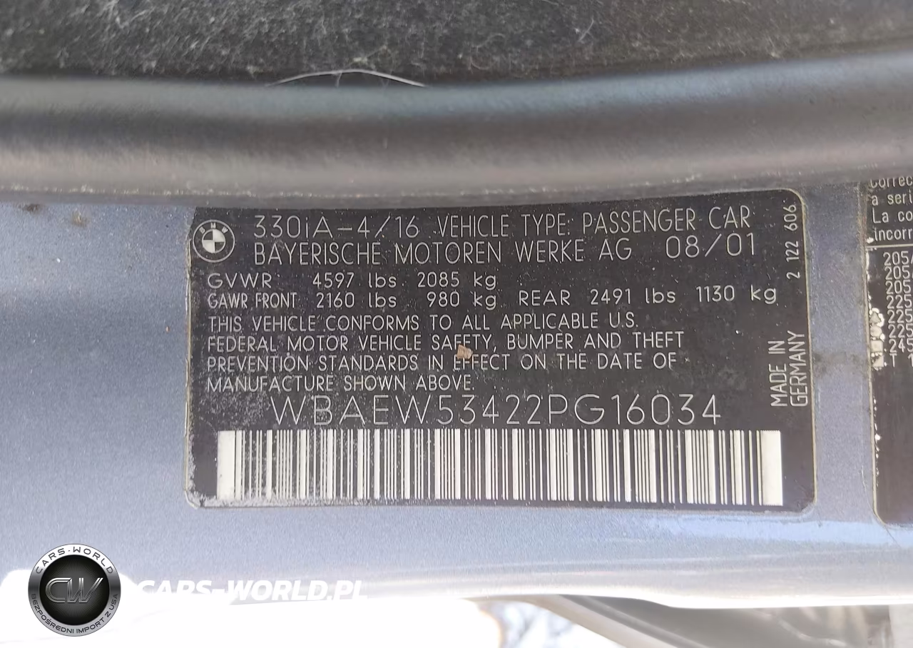 2002 BMW 330Xi VIN:WBAEW53422PG16034 - 9