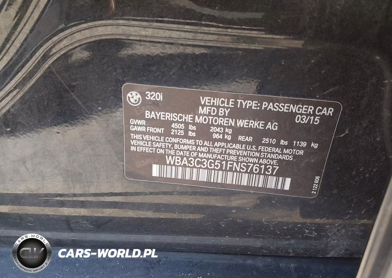 2015 BMW 320I xDrive VIN:WBA3C3G51FNS76137 - 9