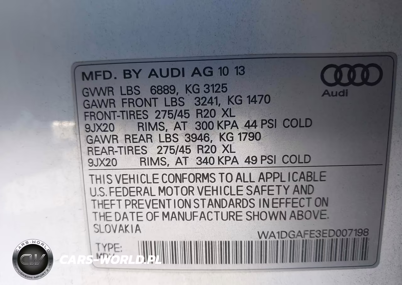 2014 Audi Q7 3.0T S Line Prestige VIN:WA1DGAFE3ED007198 - 9