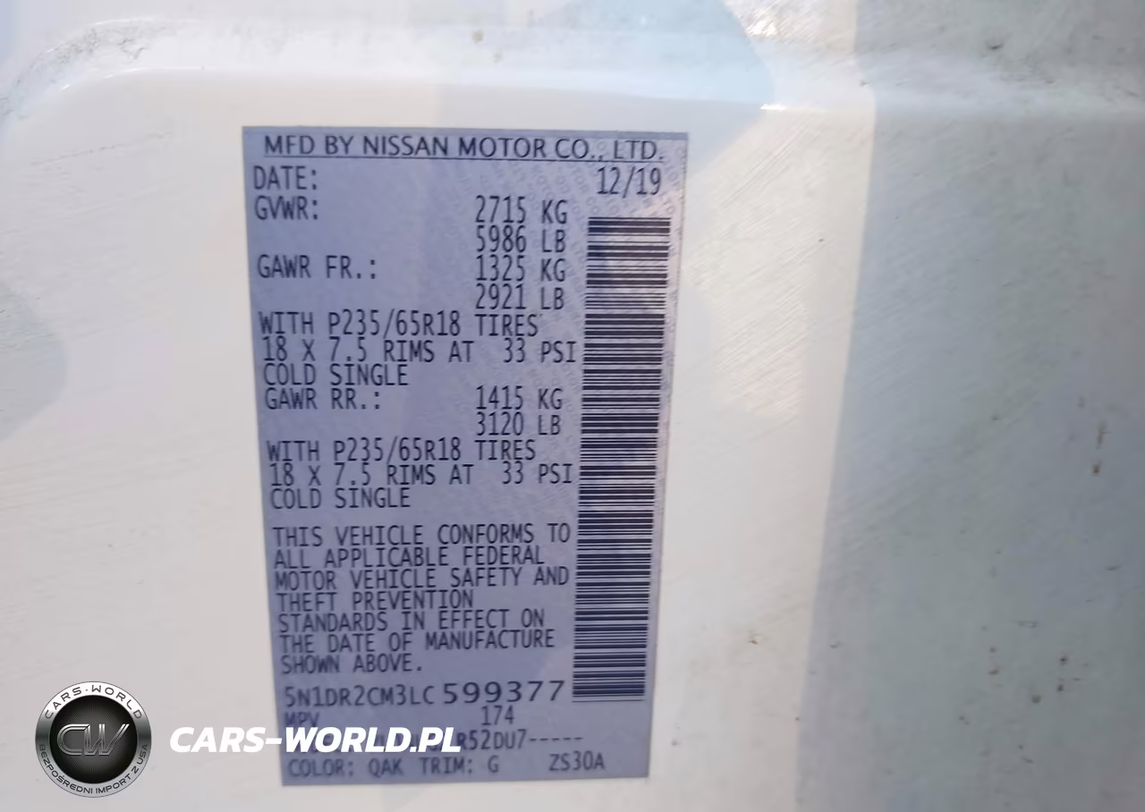 2020 Nissan Pathfinder Sl 4Wd VIN:5N1DR2CM3LC599377 - 9