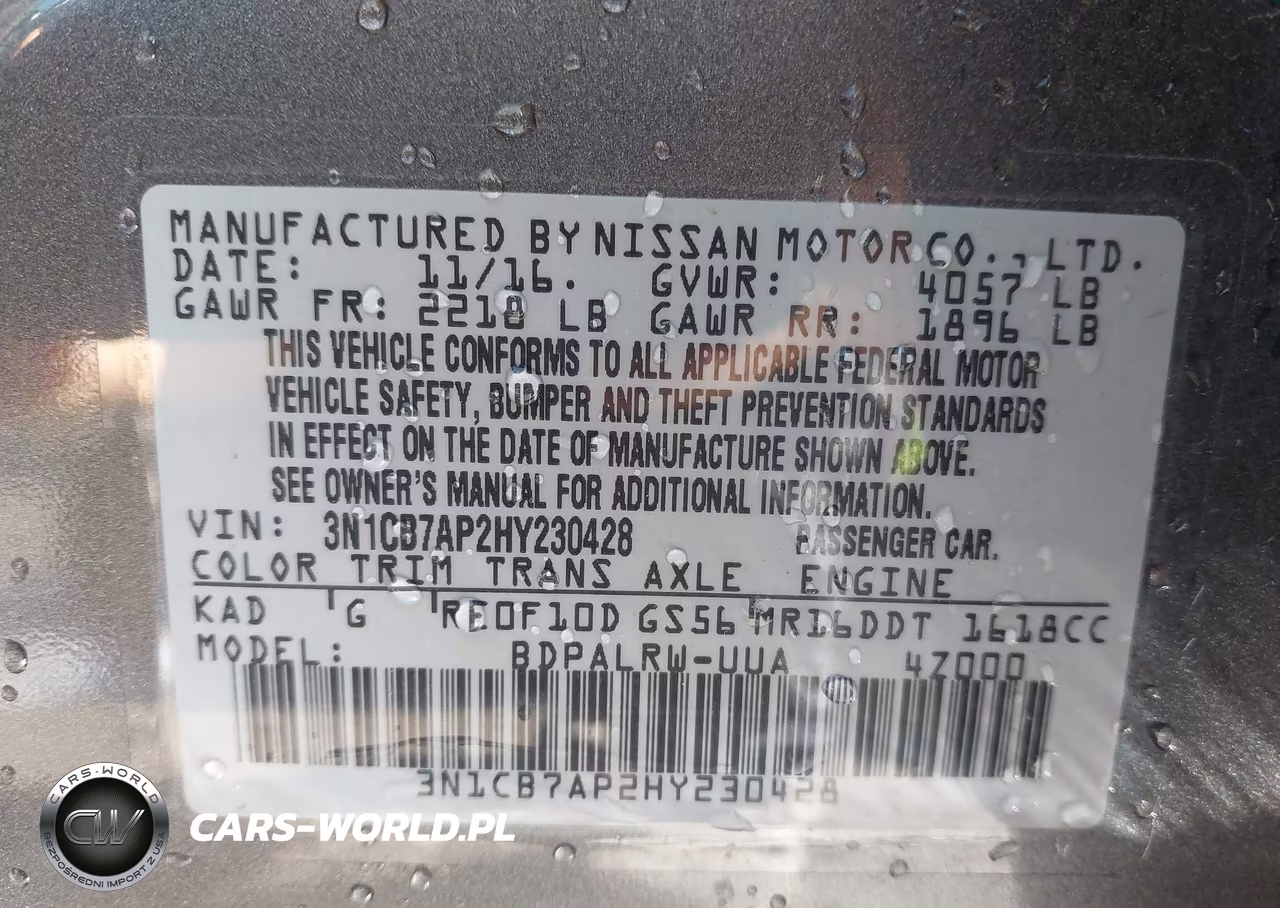 2017 Nissan Sentra Sr Turbo VIN:3N1CB7AP2HY230428 - 9