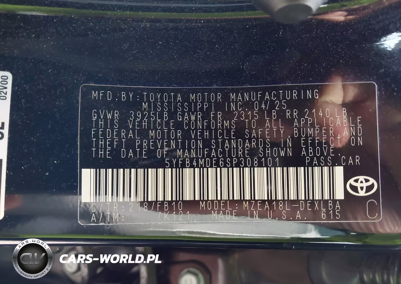 2025 Toyota Corolla Le VIN:5YFB4MDE6SP308101 - 9