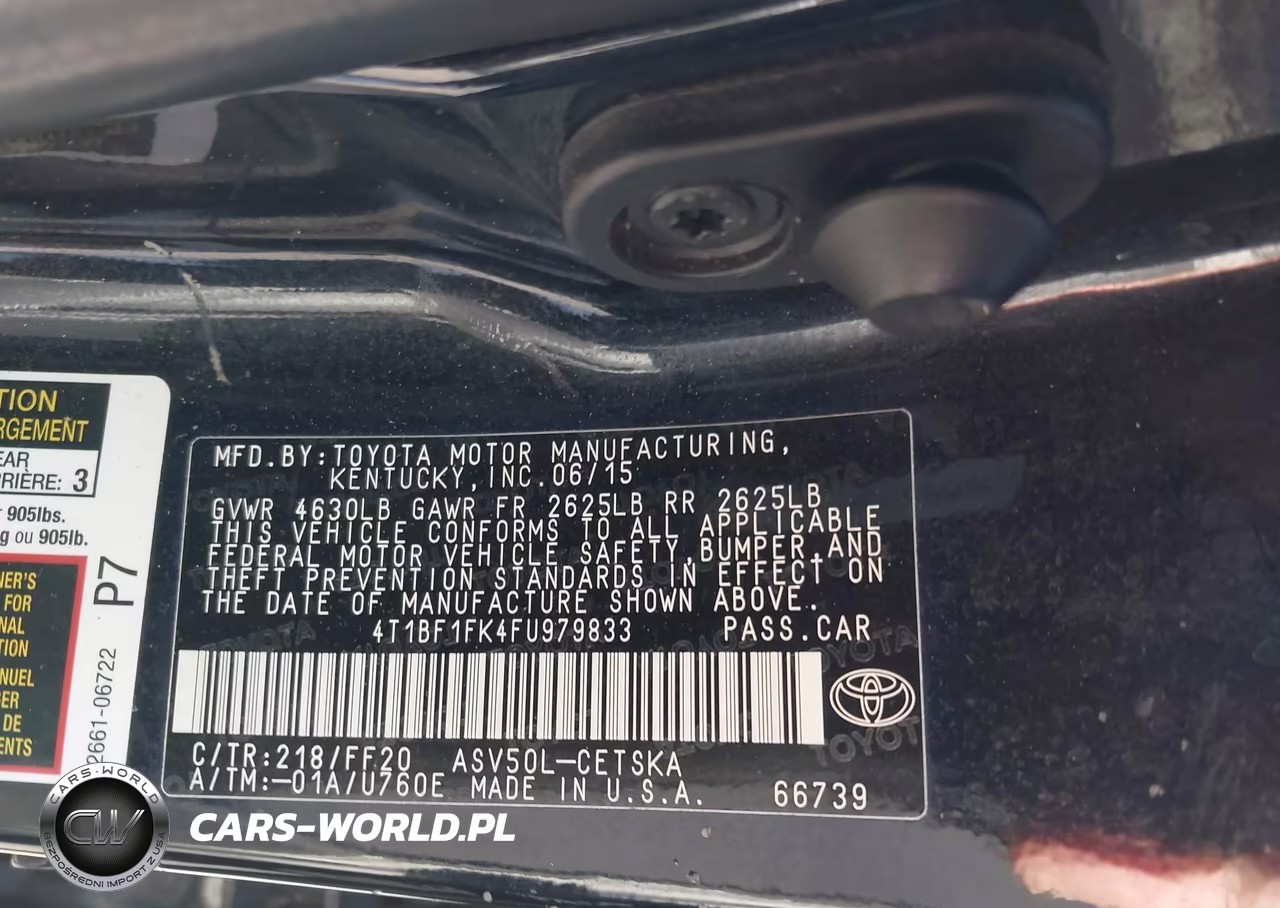 2015 Toyota Camry Se VIN:4T1BF1FK4FU979833 - 9
