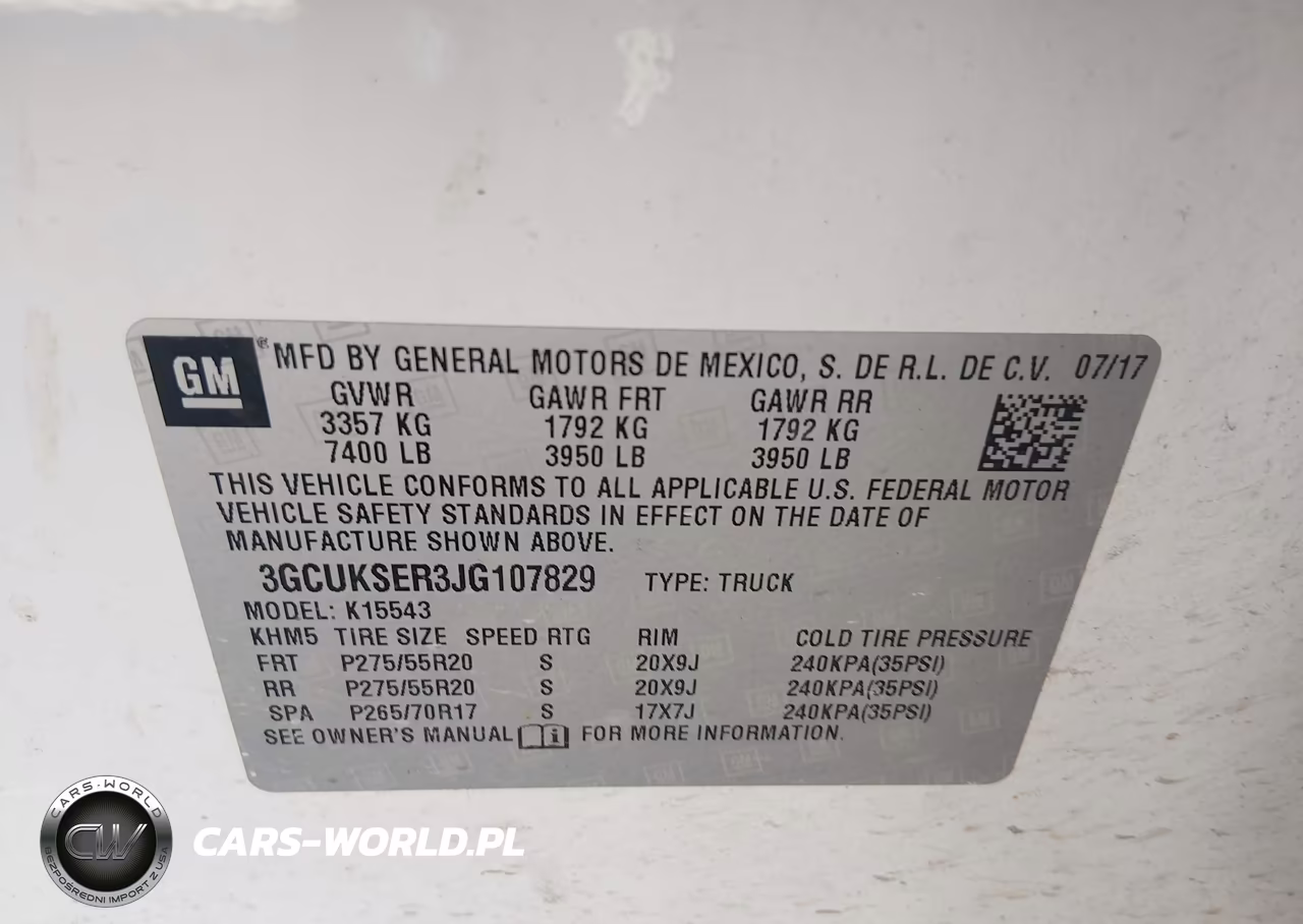 2018 Chevrolet Silverado 1500 1Lz VIN:3GCUKSER3JG107829 - 9