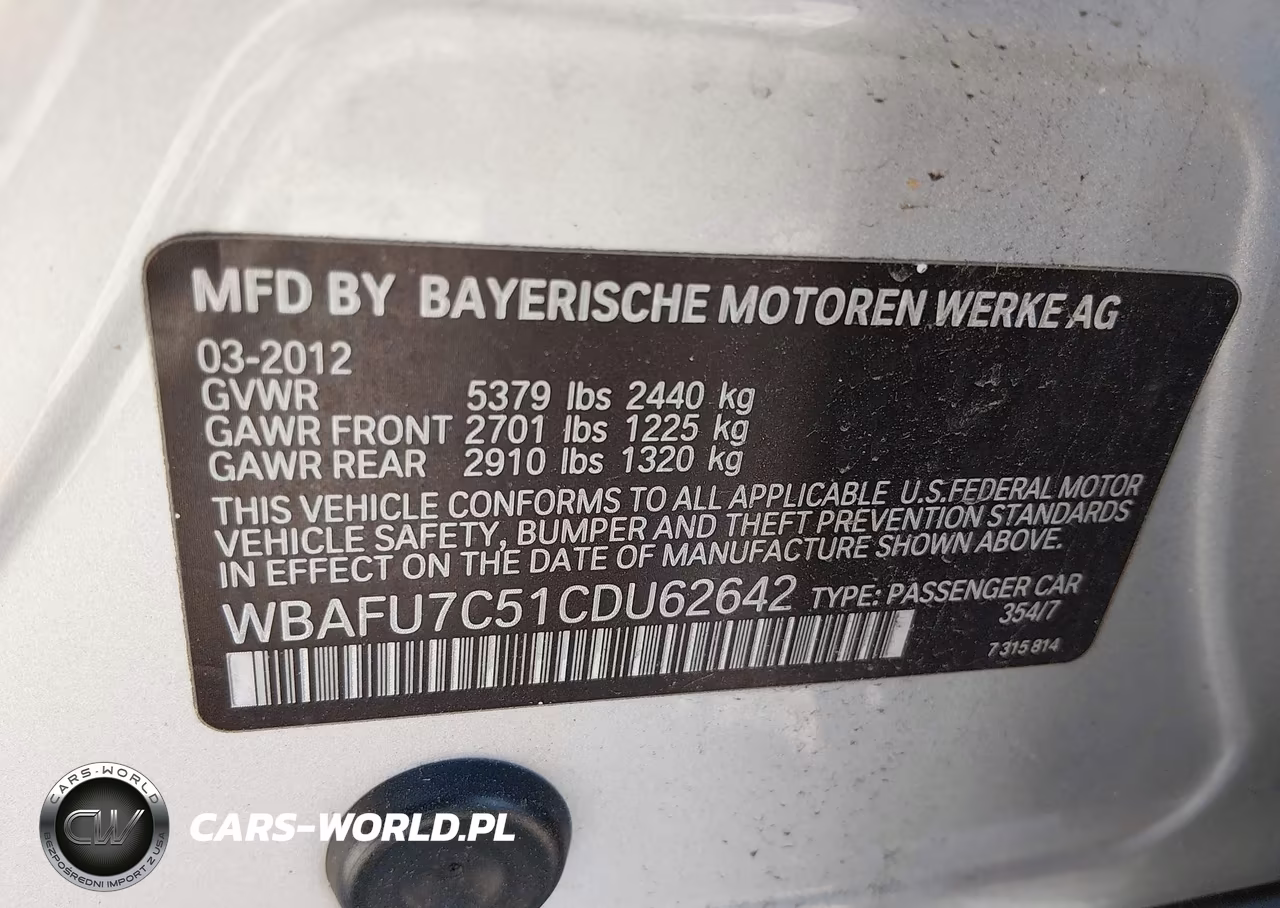 2012 BMW 535I xDrive VIN:WBAFU7C51CDU62642 - 9
