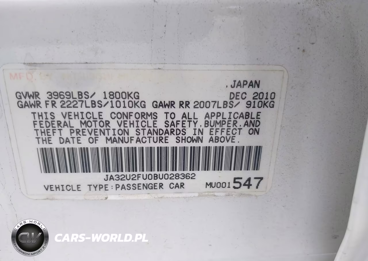 2011 Mitsubishi Lancer Es VIN:JA32U2FU0BU028362 - 9