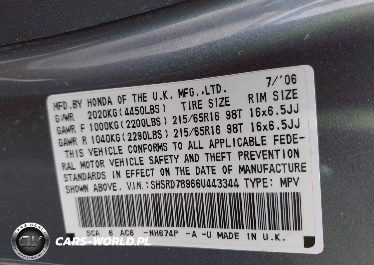 2006 Honda Cr-V Se VIN:SHSRD78966U443344 - 9