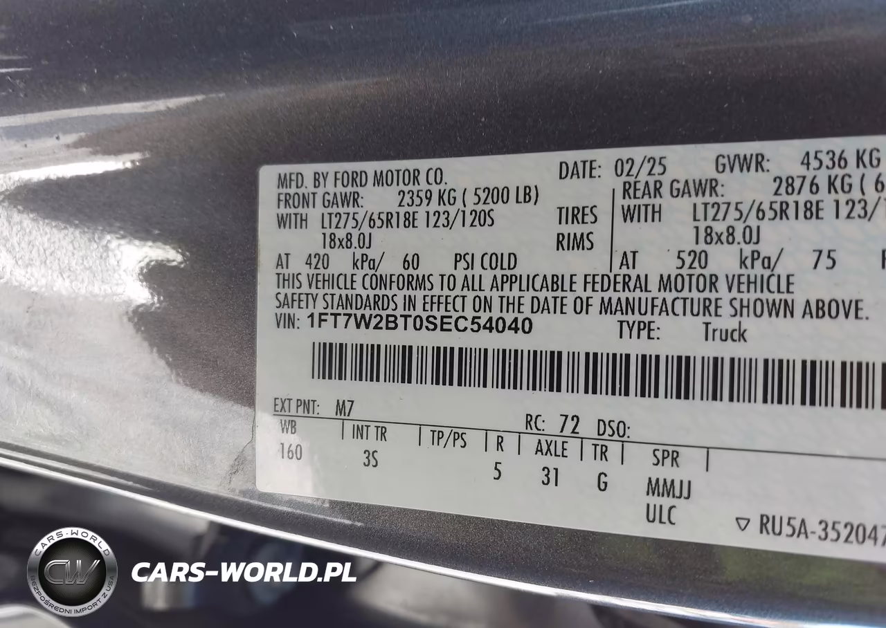2025 Ford F-250 Xlt VIN:1FT7W2BT0SEC54040 - 9