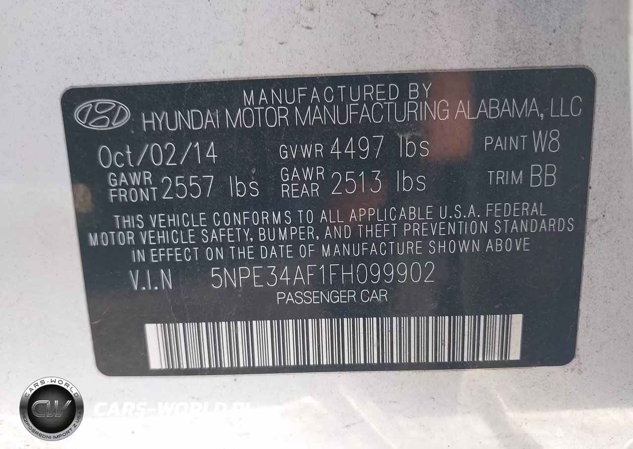 2015 Hyundai Sonata Sport VIN:5NPE34AF1FH099902 - 9
