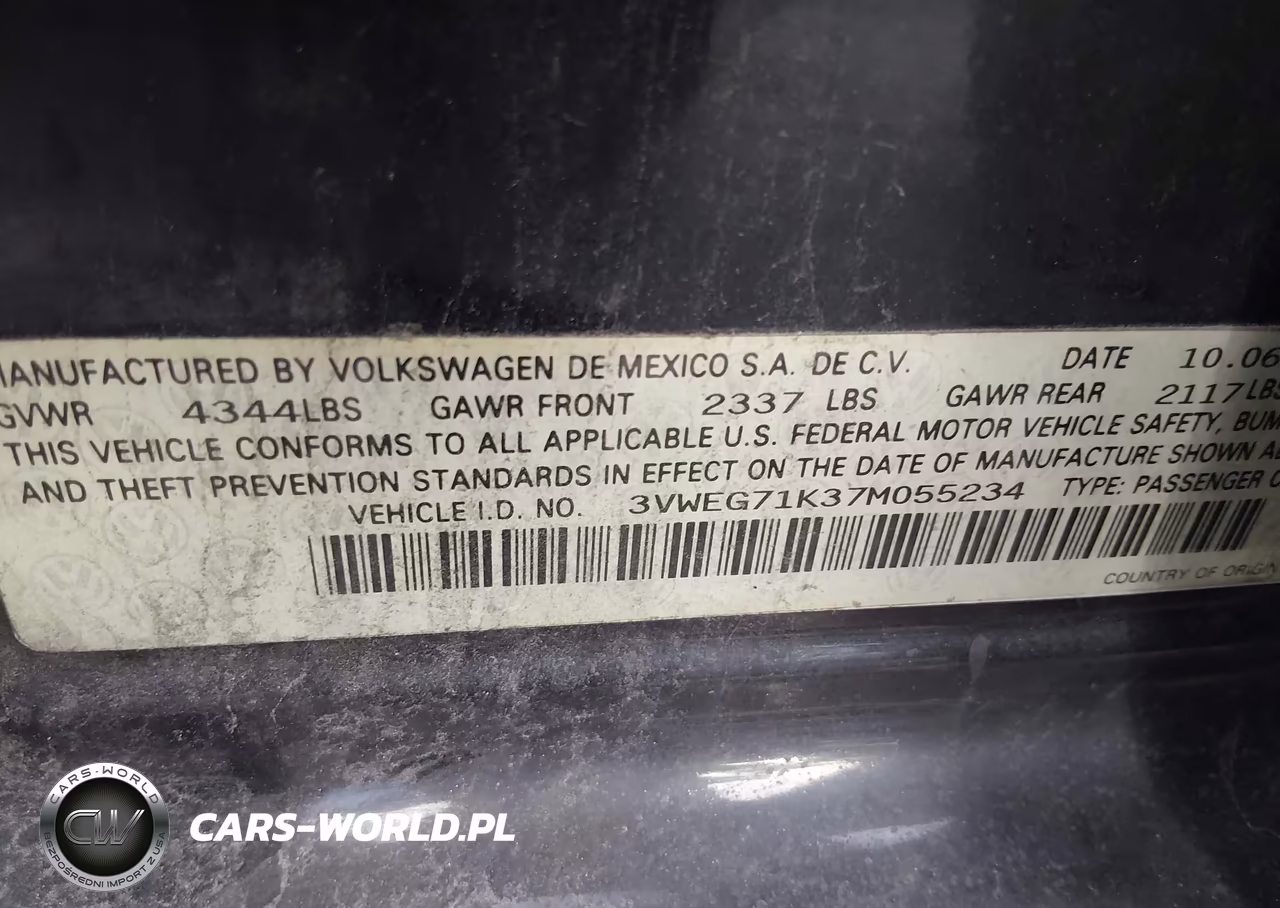 2007 Volkswagen Jetta Wolfsburg Edition VIN:3VWEG71K37M055234 - 9
