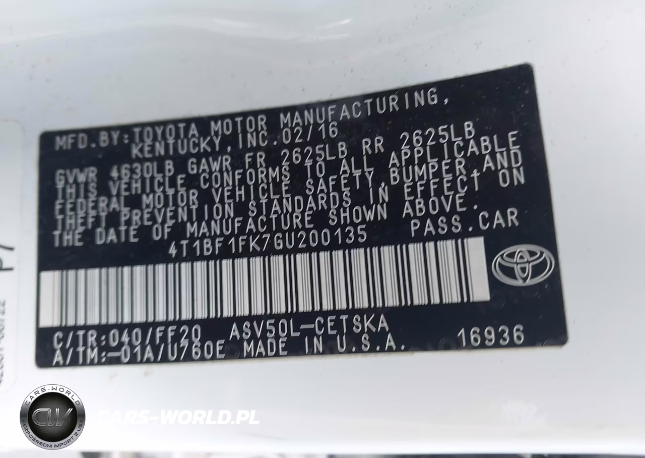 2016 Toyota Camry Se VIN:4T1BF1FK7GU200135 - 9