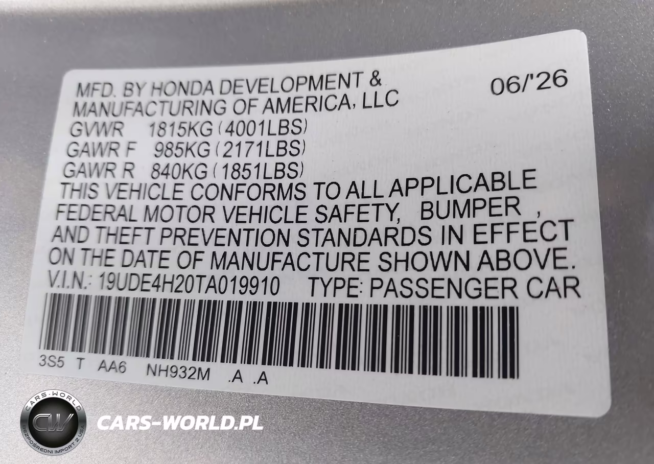 2026 Acura Integra Fwd VIN:19UDE4H20TA019910 - 9