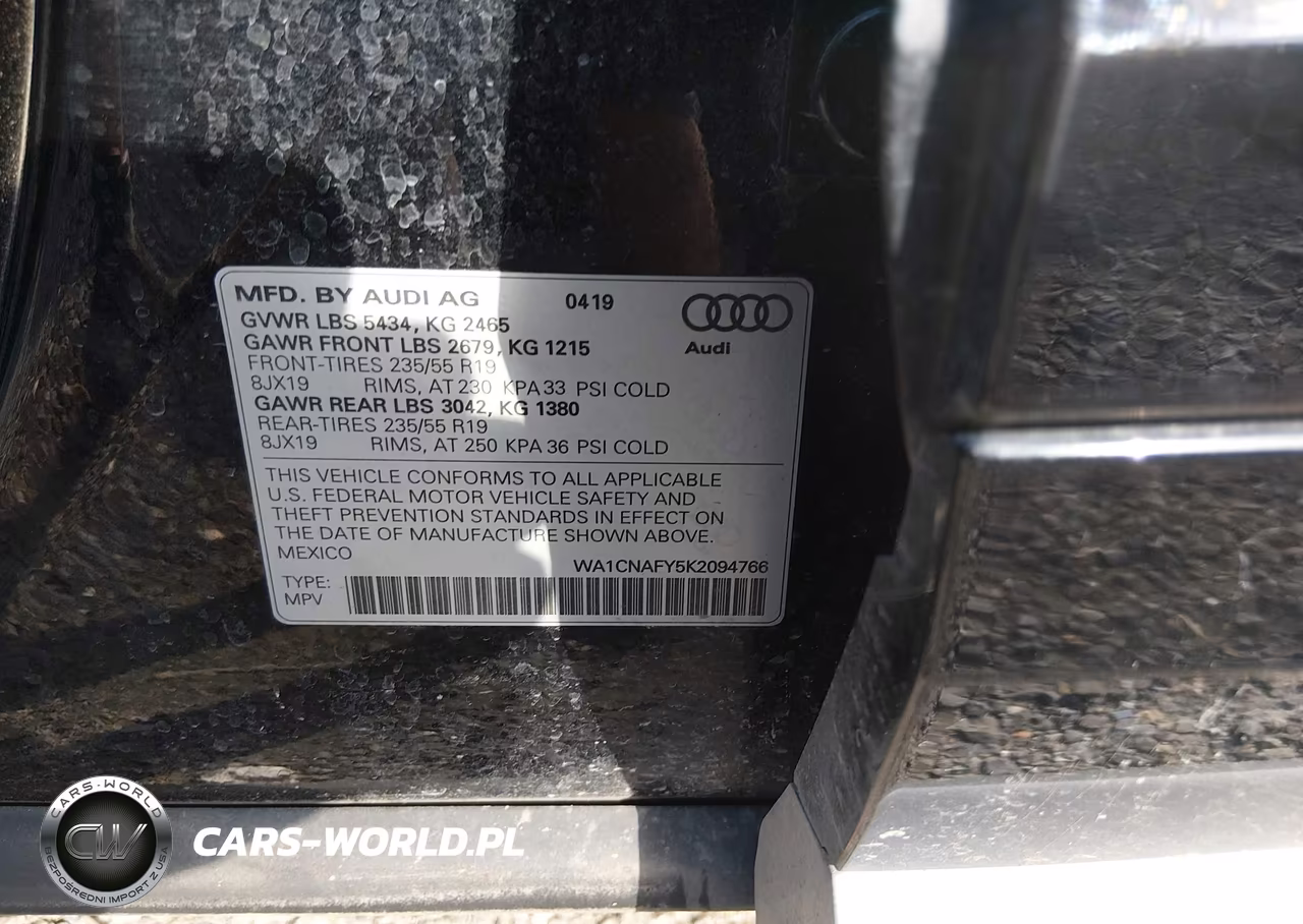 2019 Audi Q5 45 Premium VIN:WA1CNAFY5K2094766 - 9