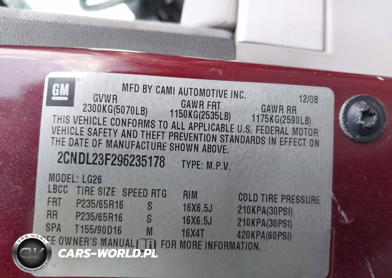 2009 Chevrolet Equinox Ls VIN:2CNDL23F296235178 - 9