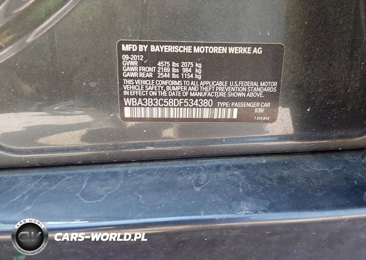 2013 BMW 328I xDrive VIN:WBA3B3C58DF534380 - 9