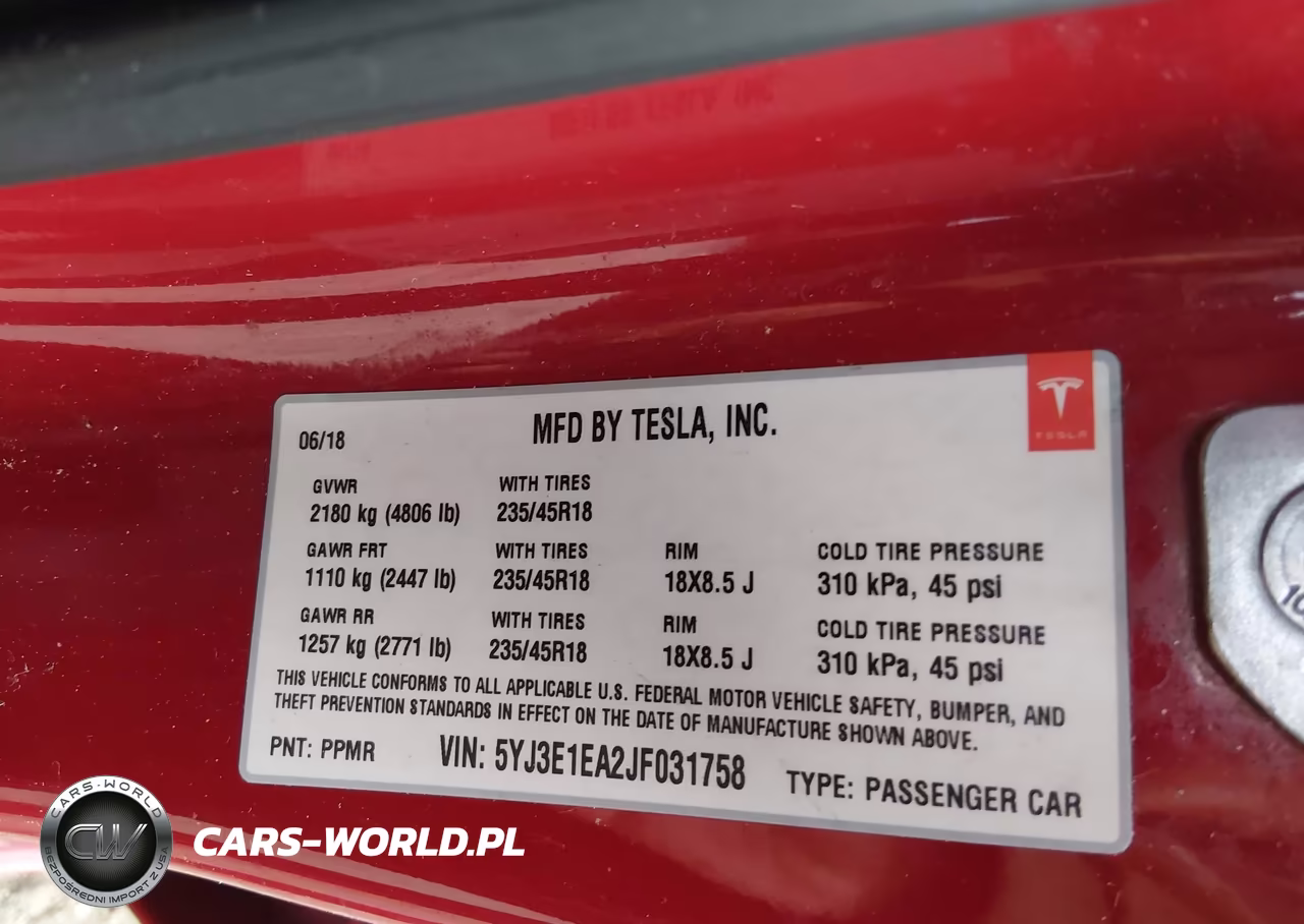 2018 Tesla Model 3 Long Range-Mid Range VIN:5YJ3E1EA2JF031758 - 9