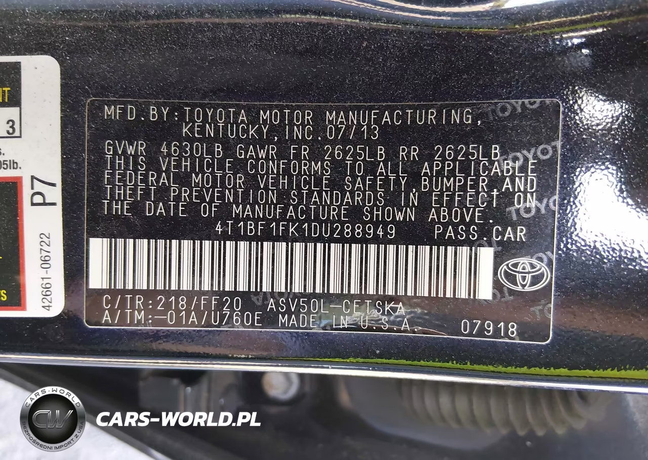 2013 Toyota Camry Se VIN:4T1BF1FK1DU288949 - 9
