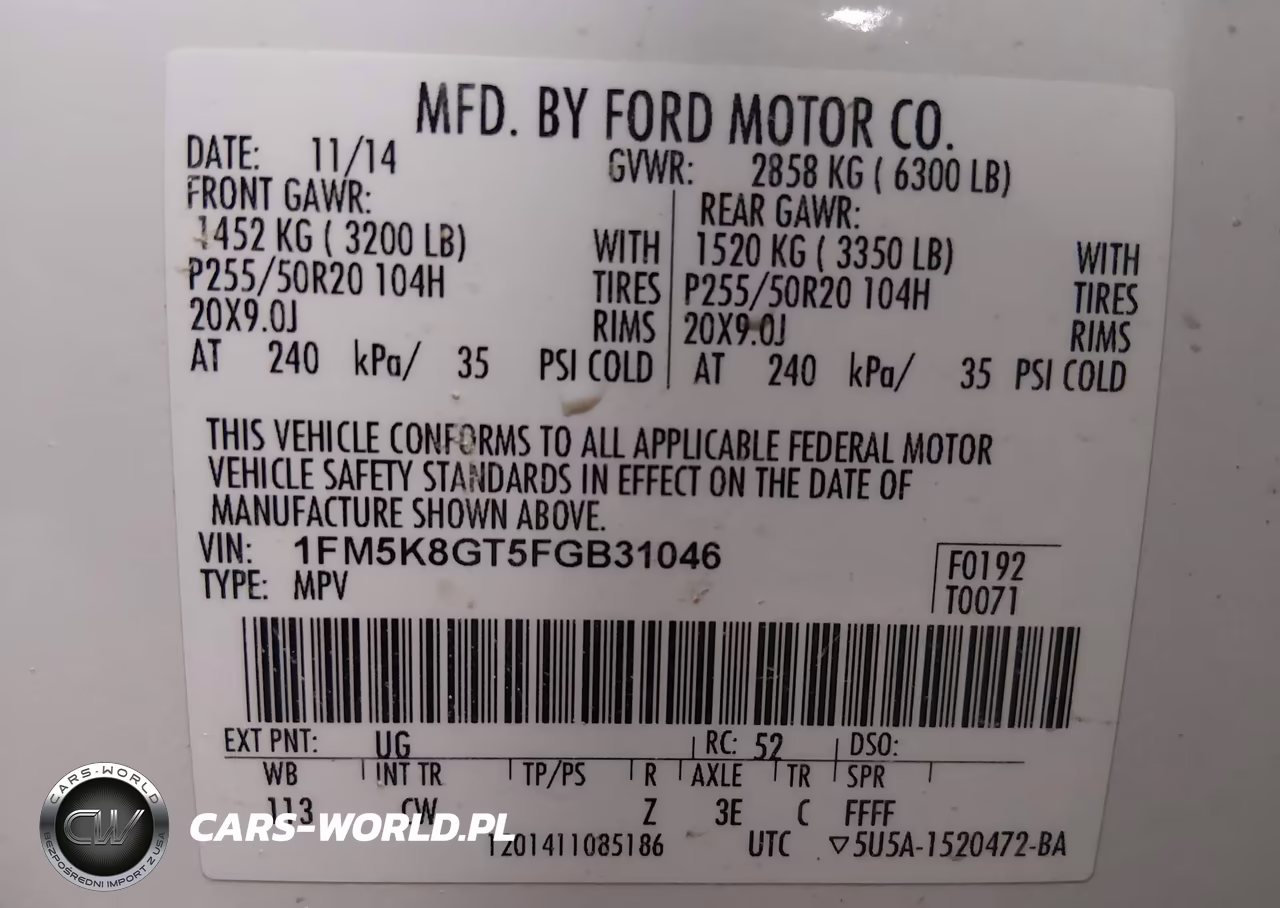 2015 Ford Explorer Sport VIN:1FM5K8GT5FGB31046 - 9