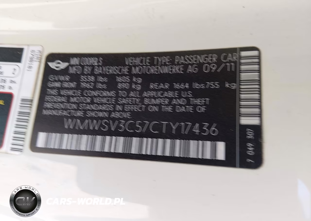 2012 Mini Cooper S VIN:WMWSV3C57CTY17436 - 9