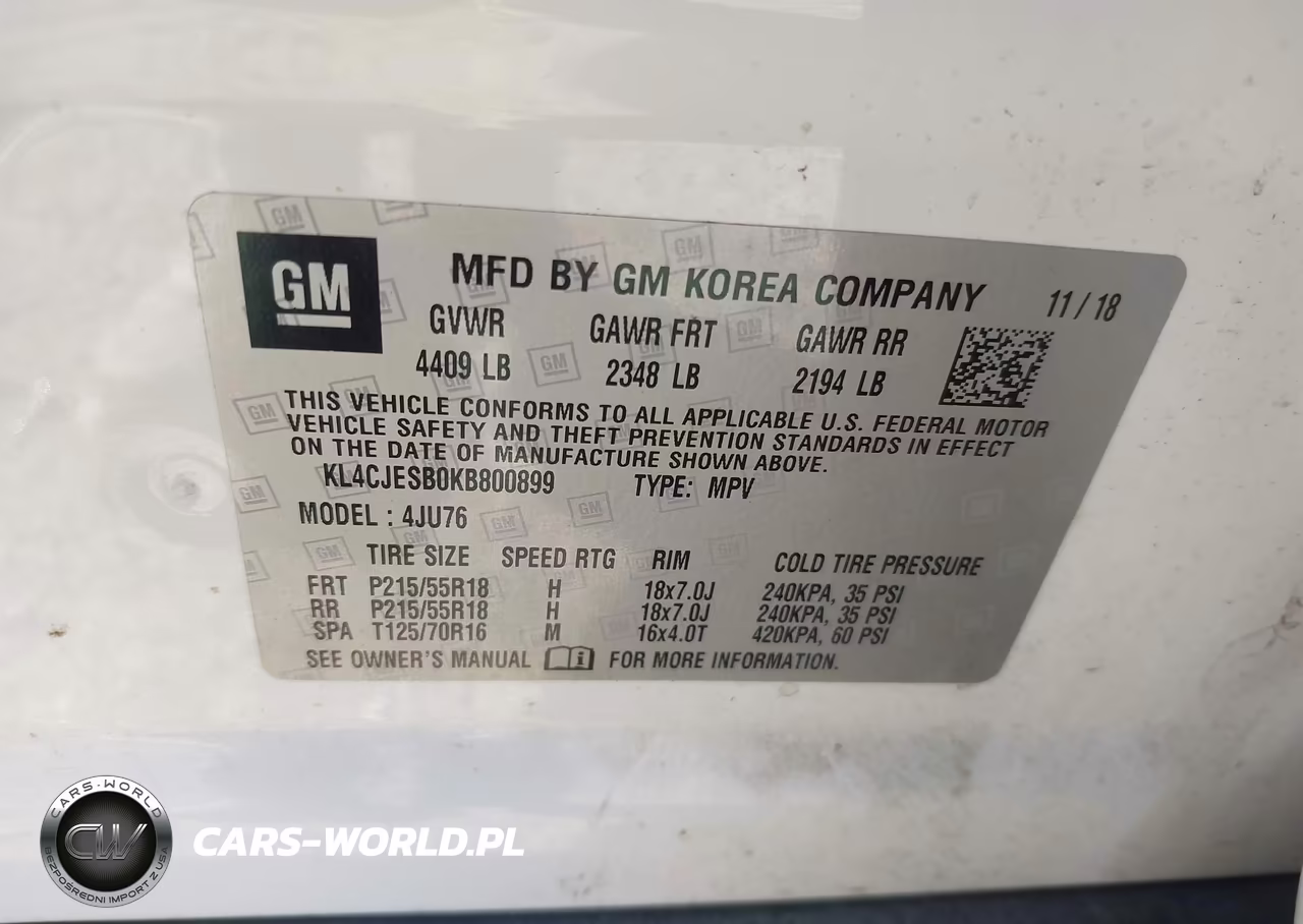 2019 Buick Encore Awd Preferred VIN:KL4CJESB0KB800899 - 9