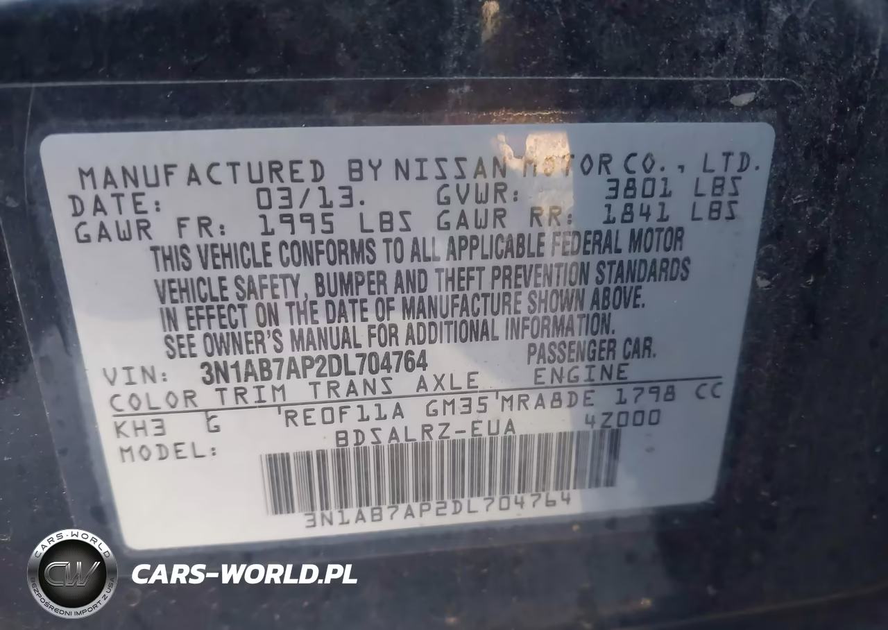 2013 Nissan Sentra Sr VIN:3N1AB7AP2DL704764 - 9
