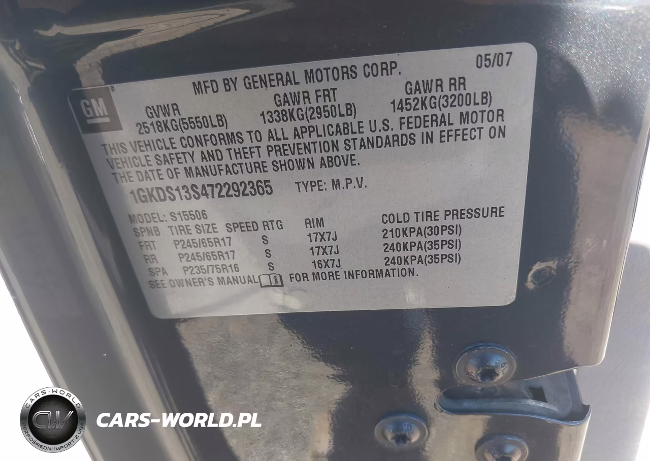 2007 GMC Envoy Sle VIN:1GKDS13S472292365 - 9