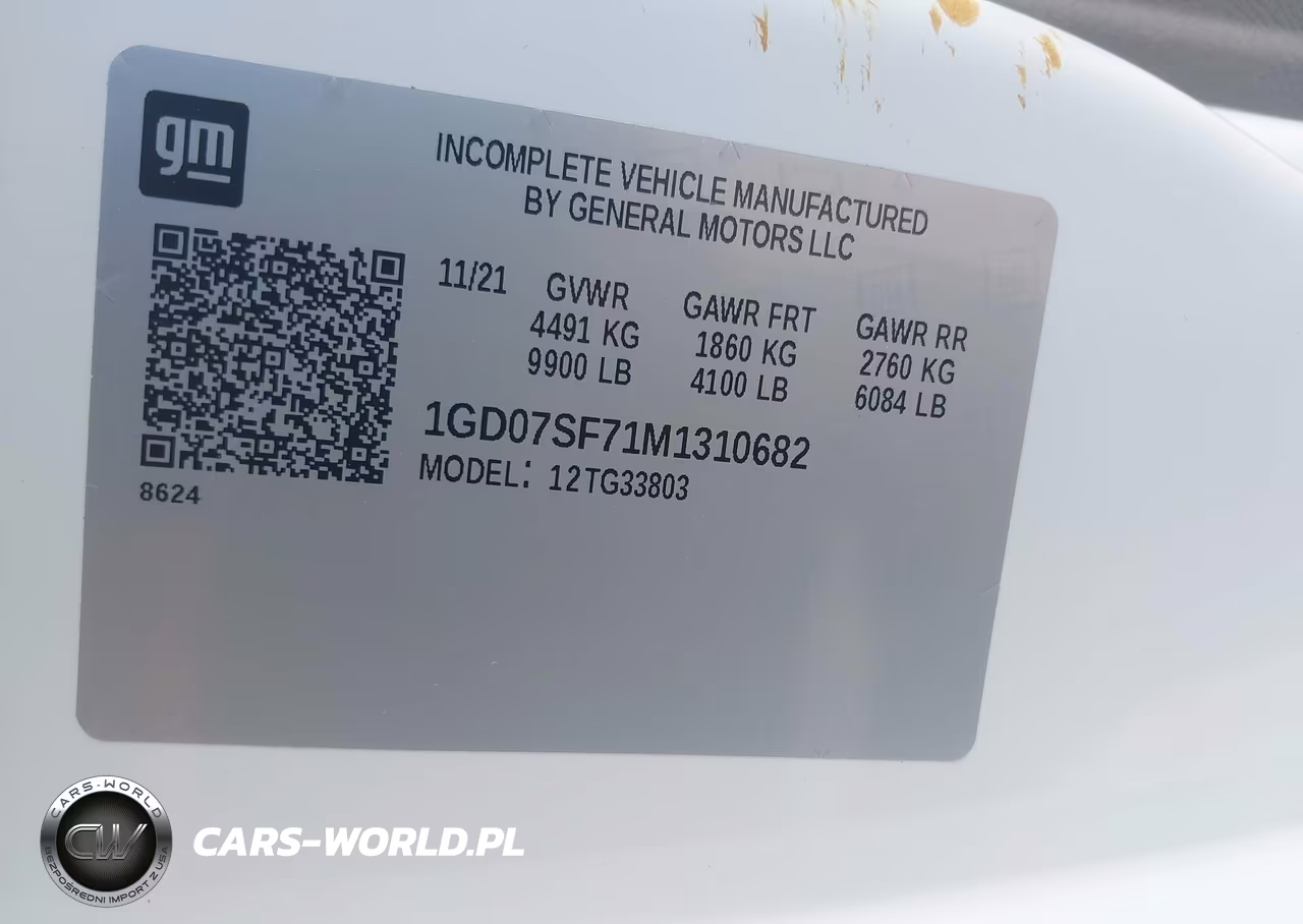 2021 GMC Savana Cutaway Work Van VIN:1GD07SF71M1310682 - 8