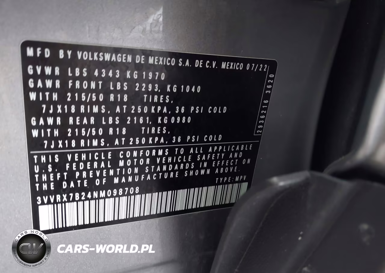 2022 Volkswagen Taos 1.5T Se VIN:3VVRX7B24NM098708 - 9