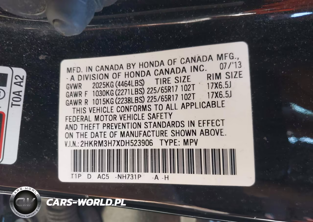 2013 Honda Cr-V Ex-L VIN:2HKRM3H7XDH523906 - 9
