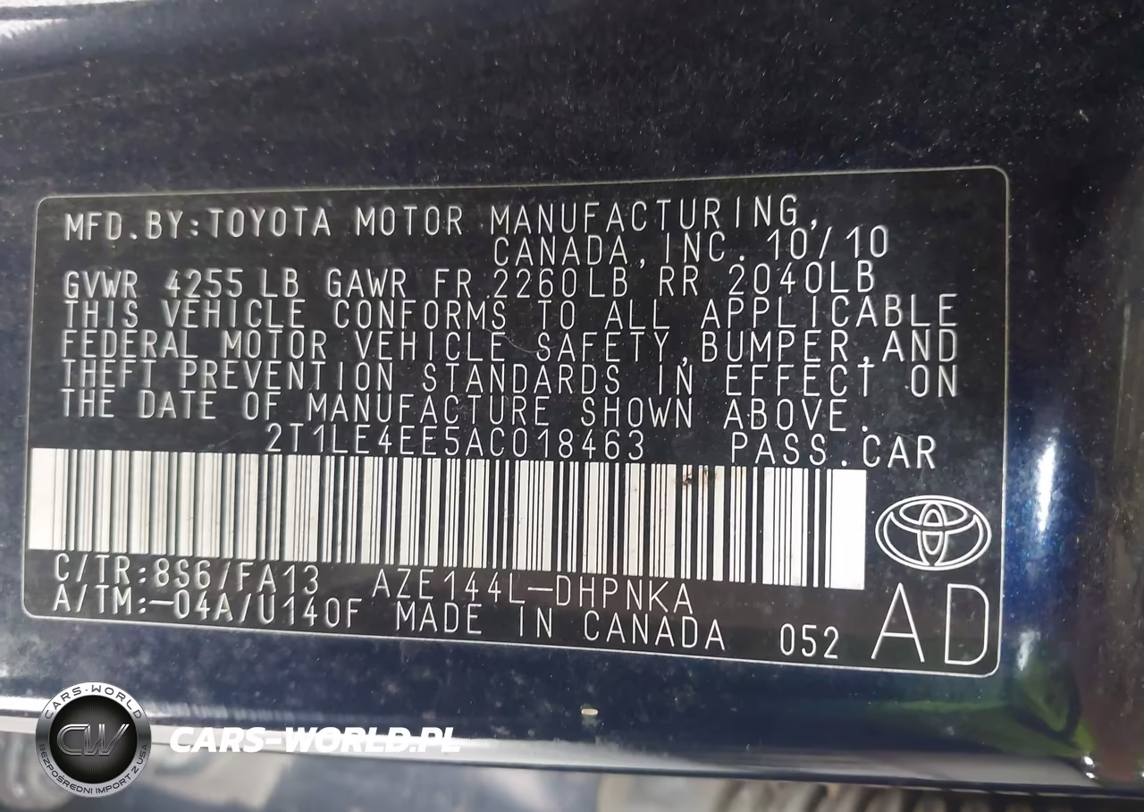 2010 Toyota Matrix S VIN:2T1LE4EE5AC018463 - 9