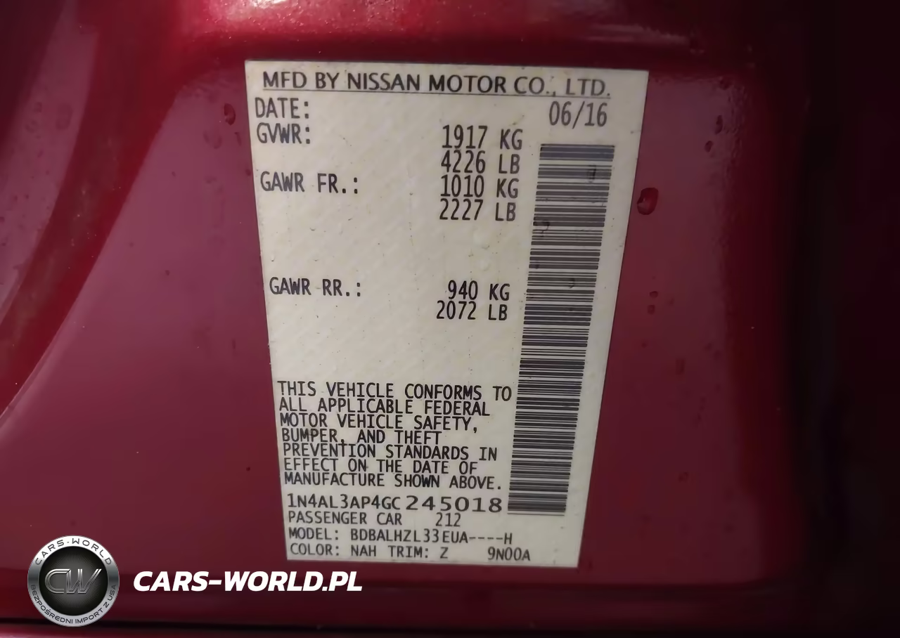 2016 Nissan Altima 2.5 Sr VIN:1N4AL3AP4GC245018 - 9