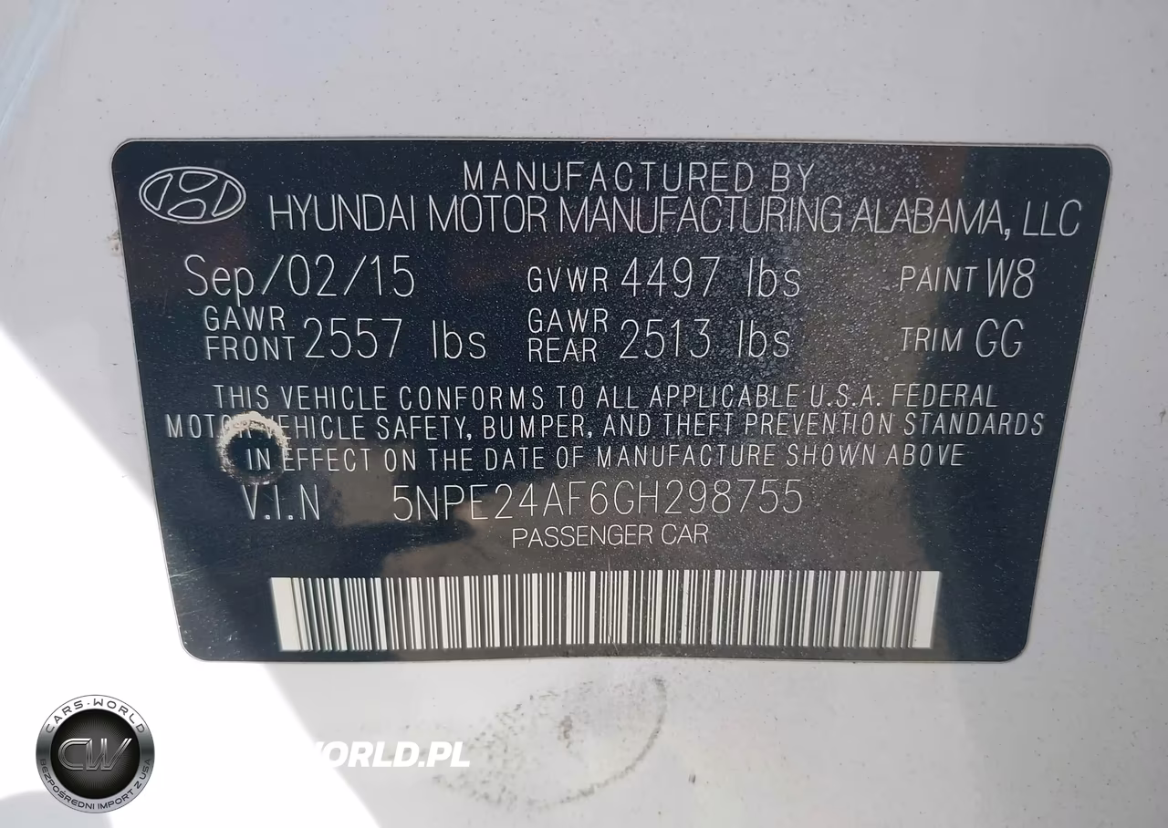2016 Hyundai Sonata Se VIN:5NPE24AF6GH298755 - 9