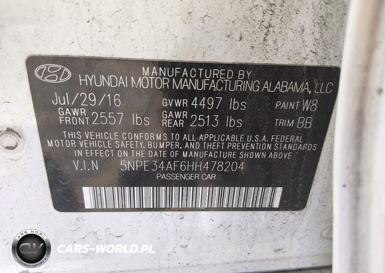 2017 Hyundai Sonata Sport VIN:5NPE34AF6HH478204 - 9