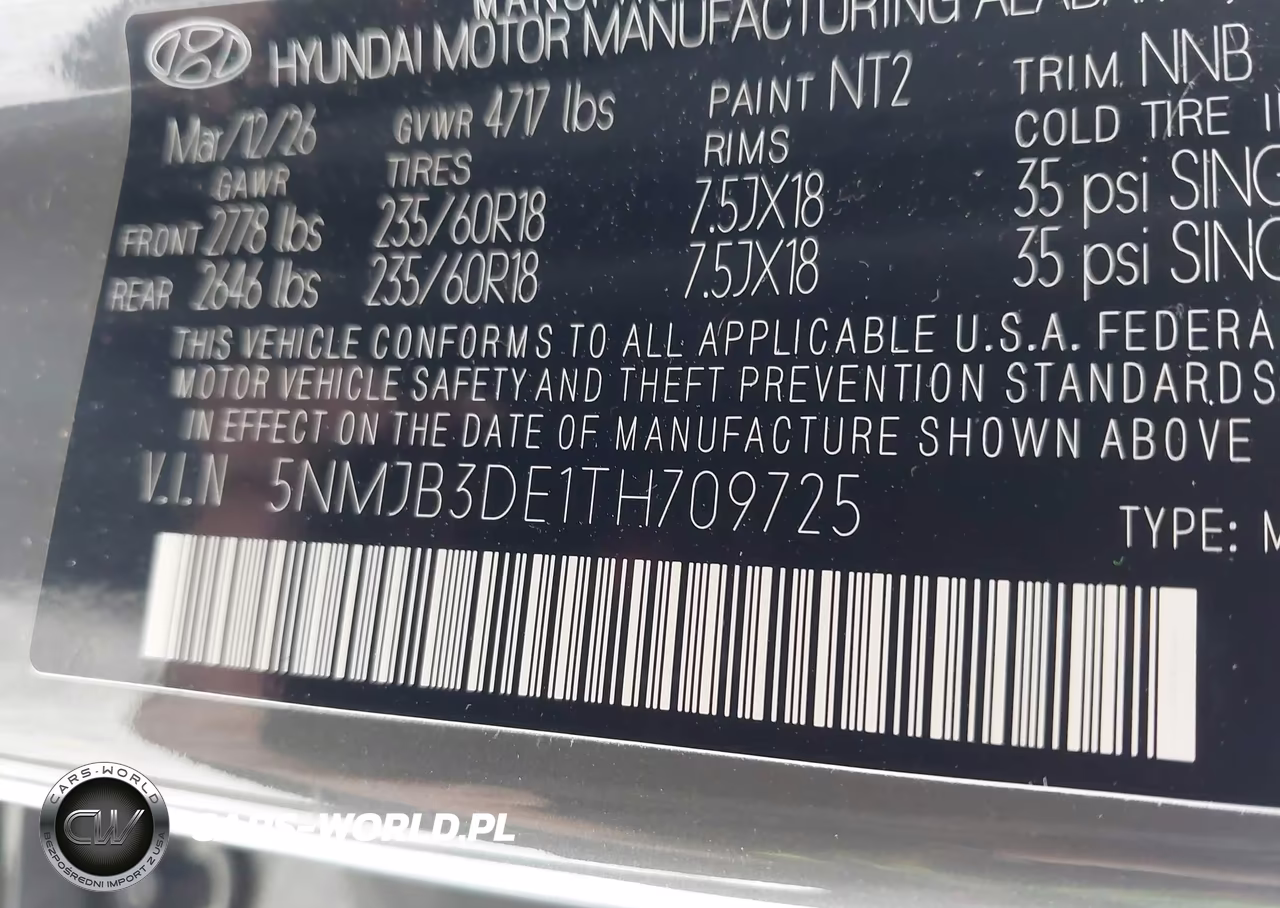 2026 Hyundai Tucson Sel VIN:5NMJB3DE1TH709725 - 9