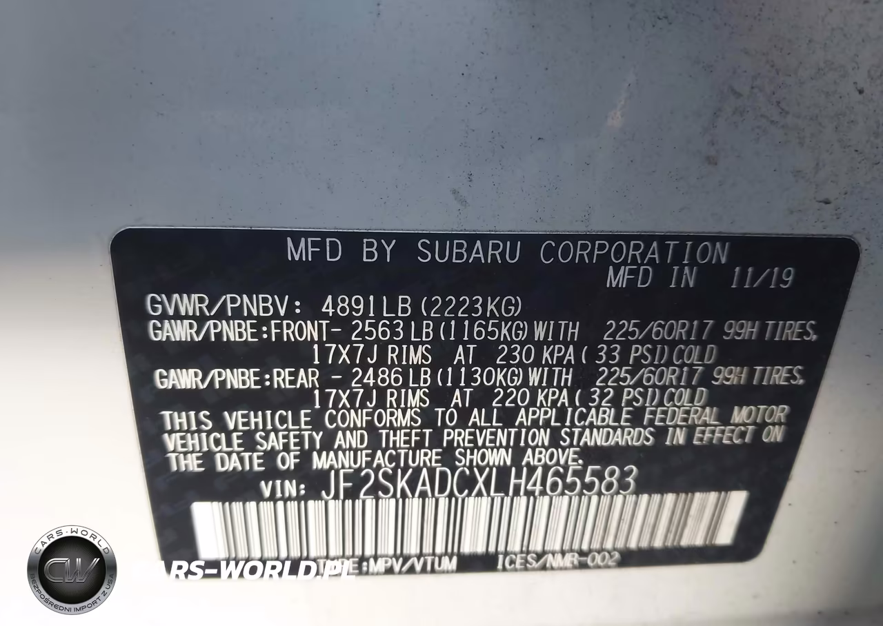 2020 Subaru Forester VIN:JF2SKADCXLH465583 - 9