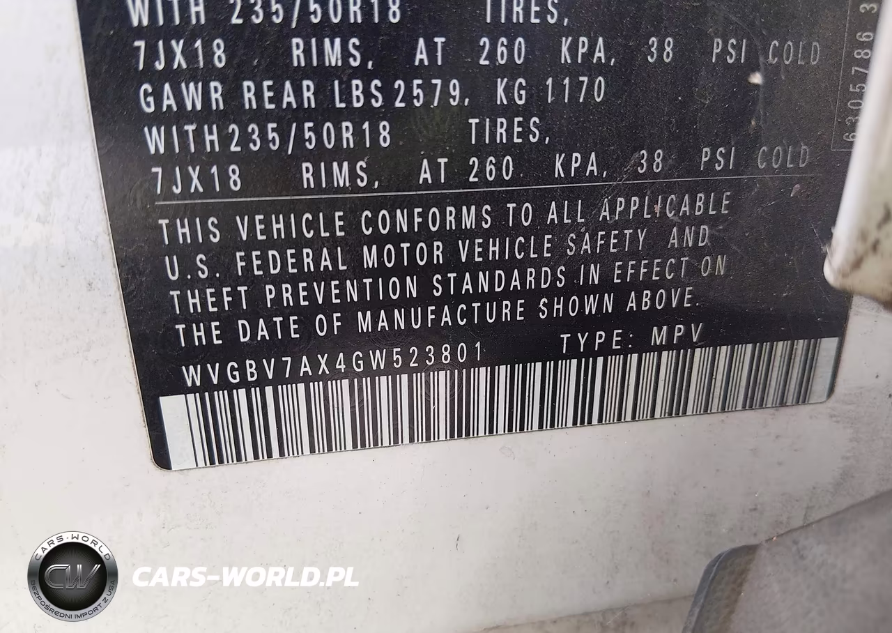 2016 Volkswagen Tiguan Se VIN:WVGBV7AX4GW523801 - 9