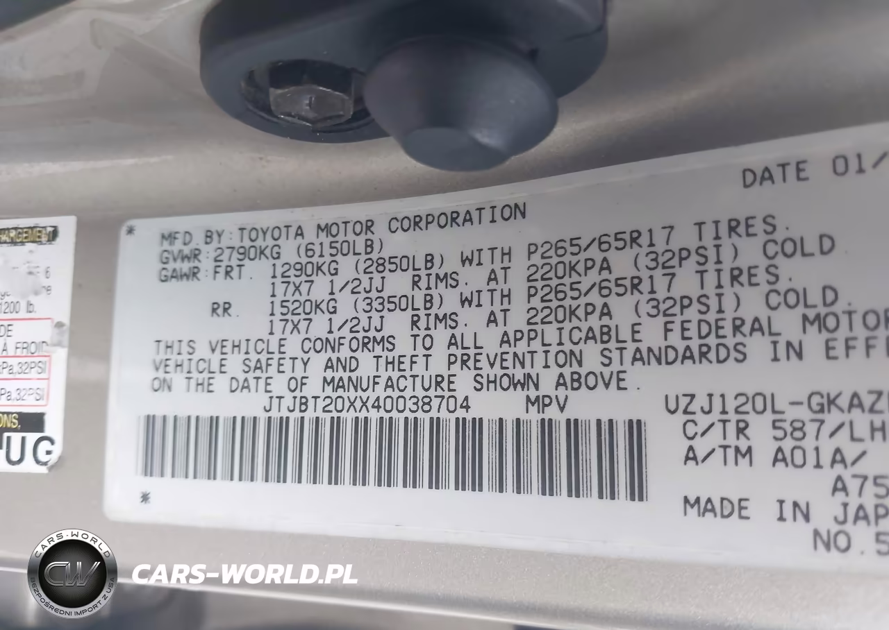 2004 Lexus Gx 470 VIN:JTJBT20XX40038704 - 9