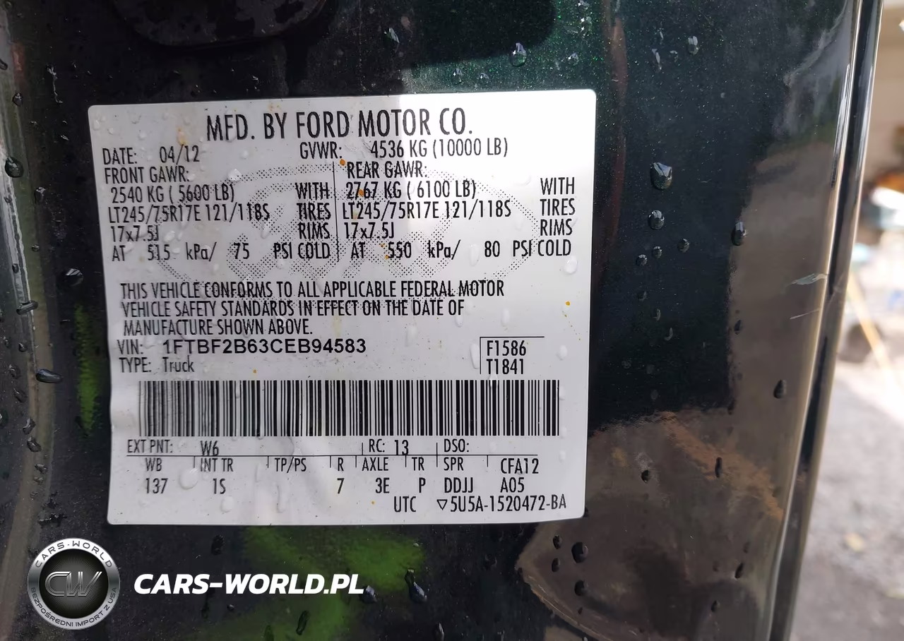 2012 Ford F-250 Xl VIN:1FTBF2B63CEB94583 - 9